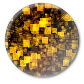 Значок Неоновый взрыв: в Ухте,  металл | круглая форма, металлическая застежка в виде булавки | neon | взрыв | неон | пространство | прямоугольники