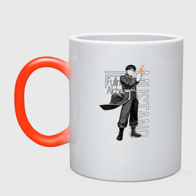 Кружка хамелеон с принтом Стальной алхимик в Ухте, керамика | меняет цвет при нагревании, емкость 330 мл | Тематика изображения на принте: fullmetal alchemist | roy mustang | рой мустанг | стальной алхимик