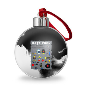 Ёлочный шар с принтом daft punk modern в Ухте, Пластик | Диаметр: 77 мм | by craig drake | daft punk | madeinkipish | thomas bangalter | дафт панк | маски | тома и ги мануэль