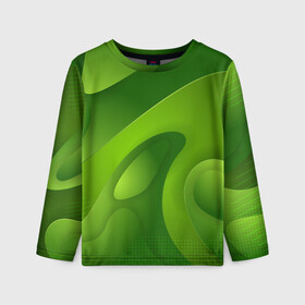 Детский лонгслив 3D с принтом 3d Green abstract в Ухте, 100% полиэстер | длинные рукава, круглый вырез горловины, полуприлегающий силуэт
 | luxury | versace | vip | абстракция | версаче | вип | паттерн | роскошь | текстуры