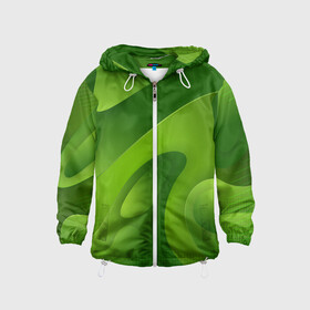 Детская ветровка 3D с принтом 3d Green abstract в Ухте, 100% полиэстер | подол и капюшон оформлены резинкой с фиксаторами, по бокам два кармана без застежек, один потайной карман на груди | luxury | versace | vip | абстракция | версаче | вип | паттерн | роскошь | текстуры