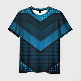 Мужская футболка 3D с принтом 3D luxury blue abstract в Ухте, 100% полиэфир | прямой крой, круглый вырез горловины, длина до линии бедер | luxury | versace | vip | абстракция | версаче | вип | паттерн | роскошь | текстуры