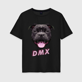 Женская футболка хлопок Oversize с принтом DMX Low Poly Boomer Dog в Ухте, 100% хлопок | свободный крой, круглый ворот, спущенный рукав, длина до линии бедер
 | 3d | 3д | abstract | boomer | dog | dogs | grand champ | nfs game | puppy | raff ryders | staff | stafford | year of the dog | абстракция | бумер | лоу поли | пёс | питбуль | полигоны | порода | рэпер | рэппер | стафф | стаффорд | стаффордширский