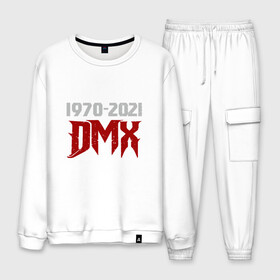 Мужской костюм хлопок с принтом DMX Life в Ухте, 100% хлопок | на свитшоте круглая горловина, мягкая резинка по низу. Брюки заужены к низу, на них два вида карманов: два “обычных” по бокам и два объемных, с клапанами, расположенные ниже линии бедра. Брюки с мягкой трикотажной резинкой на поясе и по низу штанин. В поясе для дополнительного комфорта — широкие завязки | dmx | dog | earl simmons | hip hop | music | new york | rap | rapper | rip | ruff ryders | диэмикс | музыка | нью йорк | пёс | рэп | рэпер | хипхоп | эрл симмонс
