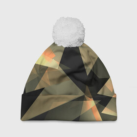 Шапка 3D c помпоном с принтом Broken glass в Ухте, 100% полиэстер | универсальный размер, печать по всей поверхности изделия | abstraction | осколки | стекло | цветной