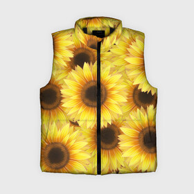 Женский жилет утепленный 3D Подсолнухи в поле: в Ухте,  |  | лето | подсолнухи | поле | фон | цветы