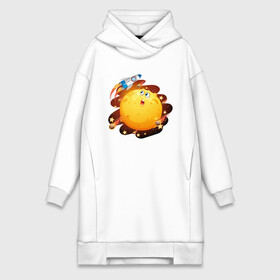 Платье-худи хлопок с принтом Ракета и луна в Ухте,  |  | moon | арт | день космонавтики | звезды | космонавт | космос | лого | луна | небо | планеты