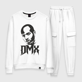 Женский костюм хлопок с принтом DMX - Легенда в Ухте, 100% хлопок | на свитшоте круглая горловина, мягкая резинка по низу. Брюки заужены к низу, на них два вида карманов: два 