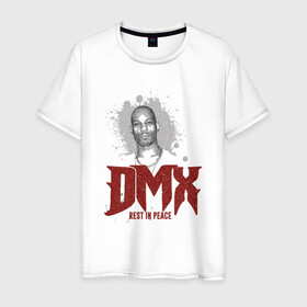 Мужская футболка хлопок с принтом DMX - Rest In Peace в Ухте, 100% хлопок | прямой крой, круглый вырез горловины, длина до линии бедер, слегка спущенное плечо. | dmx | dog | earl simmons | hip hop | music | new york | rap | rapper | rip | ruff ryders | диэмикс | музыка | нью йорк | пёс | рэп | рэпер | хипхоп | эрл симмонс