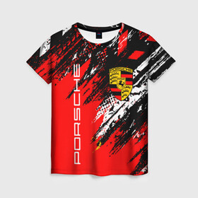 Женская футболка 3D PORSCHE / ПОРШЕ / ГРАНЖ: в Ухте, 100% полиэфир ( синтетическое хлопкоподобное полотно) | прямой крой, круглый вырез горловины, длина до линии бедер | 911 | auto | carrera | cayenne | grunge | macan | porsche | sportcar | taycan | автомобиль | гранж | каен | карера | красный. | макан | порш | порше | спорт | спорткар | тайкан | царапины