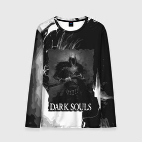 Мужской лонгслив 3D с принтом DARKSOULS | ТЁМНЫЙ РЫЦАРЬ в Ухте, 100% полиэстер | длинные рукава, круглый вырез горловины, полуприлегающий силуэт | dark souls | darksouls | tegunvte | демоны | рыцарь | средневековье | темные души