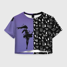 Женская футболка Crop-top 3D Косметичка: в Ухте, 100% полиэстер | круглая горловина, длина футболки до линии талии, рукава с отворотами | визажистам | девушка. тушь | ножницы | помада | тени