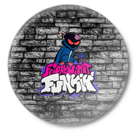 Значок с принтом Friday Night Funkin Bomb man B в Ухте,  металл | круглая форма, металлическая застежка в виде булавки | Тематика изображения на принте: bomb | bombman | friday night funkin | man | белый | бомб | бомба | бомбмэн | кирпич | микрофон | мэн | рисовка | розовый | текстура | фиолетовый | фрайдэй | цвета | черный