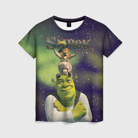 Женская футболка 3D Шреку 20 лет: в Ухте, 100% полиэфир ( синтетическое хлопкоподобное полотно) | прямой крой, круглый вырез горловины, длина до линии бедер | dreamworks | shrek | арт | лого | мультфильм | постер | шрек