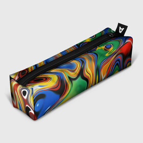 Пенал 3D с принтом Зигзаги в Ухте, 100% полиэстер | плотная ткань, застежка на молнии | абстракция | зигзаги | краски | текстура | фон