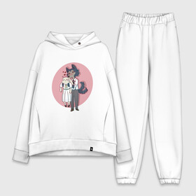 Женский костюм хлопок Oversize с принтом Бистарс   любовь в Ухте,  |  | anime | beastars | аниме | анимэ | биастарс | бистар | большой серый волк | легоси | хару