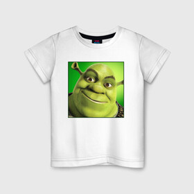 Детская футболка хлопок с принтом Shrek | Зеленый Орк (Z) в Ухте, 100% хлопок | круглый вырез горловины, полуприлегающий силуэт, длина до линии бедер | dreamworks | shrek | зелёный огр | мульт | мультфильм | приключения