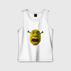 Детская майка хлопок с принтом ШРЕК ГОЛОВА в Ухте,  |  | shrek | кот в сапогах | кот из шрека | осел из шрека | шрек | шрек 1 | шрек 2 | шрек 3 | шрек 4 | шрек голова | шрек кот | шрек осел | шрэк