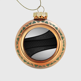 Стеклянный ёлочный шар с принтом 3D luxury style silver black в Ухте, Стекло | Диаметр: 80 мм | luxury | versace | vip | абстракция | версаче | вип | паттерн | роскошь | текстуры