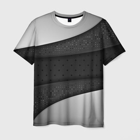 Мужская футболка 3D с принтом 3D luxury style silver black в Ухте, 100% полиэфир | прямой крой, круглый вырез горловины, длина до линии бедер | luxury | versace | vip | абстракция | версаче | вип | паттерн | роскошь | текстуры