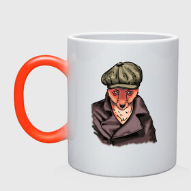 Кружка хамелеон лис крутыш: в Ухте, керамика | меняет цвет при нагревании, емкость 330 мл | взгляд | кепка | круто | лис | пальто | стиль