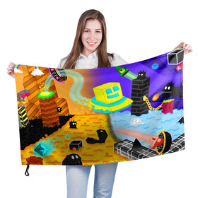 Флаг 3D Geometry Dash | RobTop (Z): в Ухте, 100% полиэстер | плотность ткани — 95 г/м2, размер — 67 х 109 см. Принт наносится с одной стороны | 2d | arcade | game | geometry dash | meltdown | robtop | аркада | геометрический тире | раннер