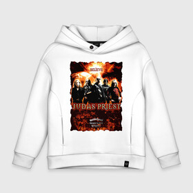 Детское худи Oversize хлопок с принтом Judas Priest Хард-Рок в Ухте, френч-терри — 70% хлопок, 30% полиэстер. Мягкий теплый начес внутри —100% хлопок | боковые карманы, эластичные манжеты и нижняя кромка, капюшон на магнитной кнопке | judas priest | гленн типтон | йен хилл | роб хэлфорд | скотт трэвис | хард рок | хеви метал
