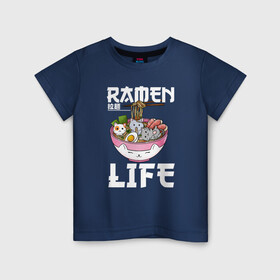 Детская футболка хлопок с принтом Ramen life в Ухте, 100% хлопок | круглый вырез горловины, полуприлегающий силуэт, длина до линии бедер | ahegao | anime | baka | chibi | desu | japan | kohai | nani | neko | otaku | senpai | sensei | waifu | weeaboo | weeb | аниме | анимешник | анимешница | ахегао | бака | вайфу | виабу | десу | кохай | культура | нани | неко | отаку | сенпай | сенсеи | трен