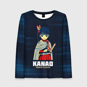 Женский лонгслив 3D с принтом KANAO Demon Slayer в Ухте, 100% полиэстер | длинные рукава, круглый вырез горловины, полуприлегающий силуэт | demon slayer | kamado | kimetsu no yaiba | nezuko | tanjiro | аниме | гию томиока | зеницу агацума | иноске хашибира | камадо | клинок | корзинная девочка | манга | музан кибуцуджи | незуко | рассекающий демонов | танджиро