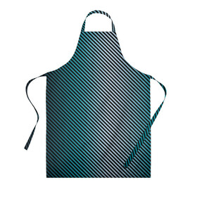 Фартук 3D с принтом Carbon Blue в Ухте, 100% полиэстер | общий размер — 65 х 85 см, ширина нагрудника — 26 см, горловина — 53 см, длина завязок — 54 см, общий обхват в поясе — 173 см. Принт на завязках и на горловине наносится с двух сторон, на основной части фартука — только с внешней стороны | carbon | fiber | kevlar | карбон | кевлар | металл