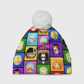 Шапка 3D c помпоном с принтом ONE PIECE / ВАН ПИС / ГЕРОИ в Ухте, 100% полиэстер | универсальный размер, печать по всей поверхности изделия | anime | heroes | one piece | pattern | skull | wanted | аниме | ван пис | герои | манга | мультфильм | персонажи. | розыск | скелет | узор | череп | японская анимация