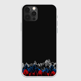 Чехол для iPhone 12 Pro Флаг из леса: в Ухте, силикон | область печати: задняя сторона чехла, без боковых панелей | forest | rus | абстракция | закат | лес | рассвет | россия | флаг