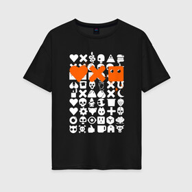 Женская футболка хлопок Oversize с принтом Love Death and Robots в Ухте, 100% хлопок | свободный крой, круглый ворот, спущенный рукав, длина до линии бедер
 | death | logo | love | netflix | robots | анимация | кино | лого | любовь | нетфликс | роботы | сериал