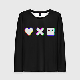 Женский лонгслив 3D Love Death and Robots (Glitch): в Ухте, 100% полиэстер | длинные рукава, круглый вырез горловины, полуприлегающий силуэт | death | glitch | heart | ldr | logo | love | netflix | robots | smile | анимация | глитч | глич | кино | лого | лср | любовь | нетфликс | роботы | сердце | сериал | смайл | смайлик