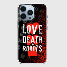 Чехол для iPhone 13 Pro с принтом ЛЮБОВЬ СМЕРТЬ И РОБОТЫ   УЗОР в Ухте,  |  | 1 сезон | 2 сезон | gradient | love death and robots | netflix | анимационный сериал | градиент | лого | мультфильм | нетфликс | оранжевый. | сериал