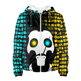 Женская куртка 3D с принтом ЛЮБОВЬ СМЕРТЬ И РОБОТЫ в Ухте, ткань верха — 100% полиэстер, подклад — флис | прямой крой, подол и капюшон оформлены резинкой с фиксаторами, два кармана без застежек по бокам, один большой потайной карман на груди. Карман на груди застегивается на липучку | death | hear | ldr | logo | love | netflix | robots | smile | анимация | кино | лого | лср | любовь | нетфликс | роботы | сердце | сериал | смайл | смайлик