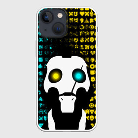 Чехол для iPhone 13 mini с принтом ЛЮБОВЬ СМЕРТЬ И РОБОТЫ в Ухте,  |  | death | hear | ldr | logo | love | netflix | robots | smile | анимация | кино | лого | лср | любовь | нетфликс | роботы | сердце | сериал | смайл | смайлик