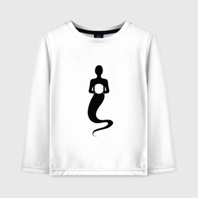 Детский лонгслив хлопок с принтом Силуэт духа пустоты в Ухте, 100% хлопок | круглый вырез горловины, полуприлегающий силуэт, длина до линии бедер | дух | дыра в груди | пустота | силуэт | черный