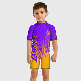 Детский купальный костюм 3D с принтом LOS ANGELES LAKERS / ЛЕЙКЕРС в Ухте, Полиэстер 85%, Спандекс 15% | застежка на молнии на спине | Тематика изображения на принте: 24 lakers | kobe bryant | lakers | los angeles lakers | баскетбол. | коби брайант | лос анджелес лейкерс | лосанджелес лейкерс