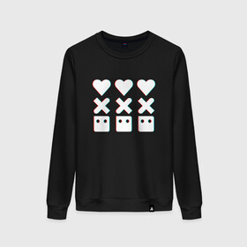 Женский свитшот хлопок Love, Death and Robots | Лого Глитч (Z): в Ухте, 100% хлопок | прямой крой, круглый вырез, на манжетах и по низу широкая трикотажная резинка  | death | glitch | logo | love | love death robots | netflix | robots | vedeathrobots | xbot 4000 | глитч | лого | любовь | нетфликс | роботы | сериал | сериалы