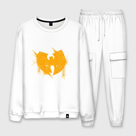 Мужской костюм хлопок с принтом Wu-Tang Yellow в Ухте, 100% хлопок | на свитшоте круглая горловина, мягкая резинка по низу. Брюки заужены к низу, на них два вида карманов: два “обычных” по бокам и два объемных, с клапанами, расположенные ниже линии бедра. Брюки с мягкой трикотажной резинкой на поясе и по низу штанин. В поясе для дополнительного комфорта — широкие завязки | black | hiphop | method man | music | new york | nyc | odb | old school | rap | rza | wu tang clan | wutang | ву тэнг | граффити | микрофон | музыка | нью йорк | рэп | рэпер | хипхоп