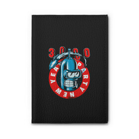 Обложка для автодокументов Party 3000: в Ухте, натуральная кожа |  размер 19,9*13 см; внутри 4 больших “конверта” для документов и один маленький отдел — туда идеально встанут права | bender | futurama | planet express | бендер | мульт | мультфильм | планетный экспресс | туранга лила | филипп джэй фрай | футурама