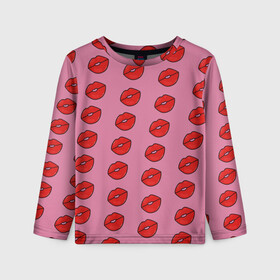 Детский лонгслив 3D с принтом Губки в Ухте, 100% полиэстер | длинные рукава, круглый вырез горловины, полуприлегающий силуэт
 | губы | зубы | рот | рты | улыбка