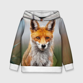 Детская толстовка 3D с принтом рыжая лисица в Ухте, 100% полиэстер | двухслойный капюшон со шнурком для регулировки, мягкие манжеты на рукавах и по низу толстовки, спереди карман-кенгуру с мягким внутренним слоем | fox | foxy | животное | звери | лиса | лисенок | лисичка | милая | рыжая | фокс