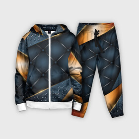 Детский костюм 3D с принтом 3D VIP GOLD CORNERS в Ухте,  |  | Тематика изображения на принте: 3d | 3д | luxury | versace | vip | абстракция | блеск | блестки | версаче | вип | паттерн | роскошь | соты | текстуры