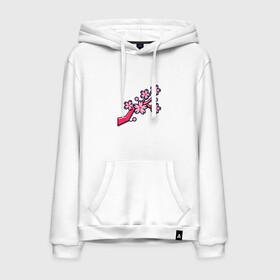 Мужская толстовка хлопок с принтом Ветка сакуры в Ухте, френч-терри, мягкий теплый начес внутри (100% хлопок) | карман-кенгуру, эластичные манжеты и нижняя кромка, капюшон с подкладом и шнурком | весна | любовь | праздник | цветение | цветы | япония