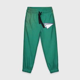 Детские брюки 3D с принтом Бумажный самолетик в Ухте, 100% полиэстер | манжеты по низу, эластичный пояс регулируется шнурком, по бокам два кармана без застежек, внутренняя часть кармана из мелкой сетки | flight | plane | бумага | бумажный самолетик | небо | полет | самолет