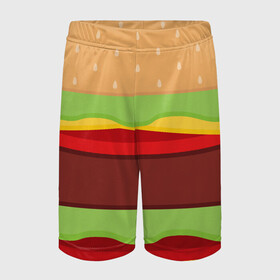 Детские спортивные шорты 3D с принтом Бутерброд в Ухте,  100% полиэстер
 | пояс оформлен широкой мягкой резинкой, ткань тянется
 | Тематика изображения на принте: background | burger | fast food | food | hamburger | sandwich | texture | будет | бургер | бутерброд | гамбургер | еда | текстура | фастфуд | фон