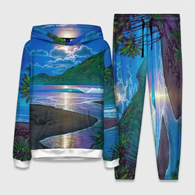 Женский костюм 3D (с толстовкой) Гавайский пейзаж: в Ухте,  |  | гавайи | корабль | лето | море | отдых | пальмы | пейзаж | песок | пляж | природа | тропики