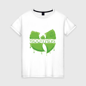 Женская футболка хлопок с принтом Goo-Tang в Ухте, 100% хлопок | прямой крой, круглый вырез горловины, длина до линии бедер, слегка спущенное плечо | black | hiphop | method man | music | new york | nyc | odb | old school | rap | rza | wu tang clan | wutang | ву тэнг | граффити | микрофон | музыка | нью йорк | рэп | рэпер | хипхоп